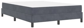 Boxspring ágy matraccal Sötétszürke 140 x 190 cm Bársony