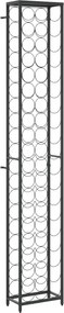 vidaXL fekete kovácsoltvas bortartó 57 palackhoz 34 x 18 x 200 cm