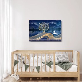 Szarvas képe teliholdkor (90x60 cm)