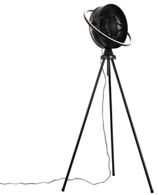Álló ventilátor állványon fekete, LED-del, 3 fokozatú fényerő-szabályozóval és állítható - Marleen