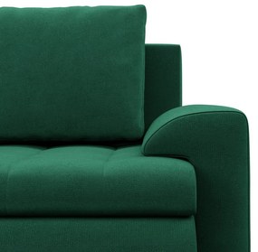 Tokio U alakú sarokkanapé, 3 ágyneműtartóval, bársony, univerzális oldal, zöld