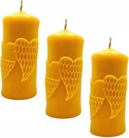 3 db Bio Mézes Dekoratív Gyertya 3D Méhviasz "2 Szív" 3 x 188g