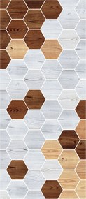 Matrica Tapéta Fa Hatszög Geometria Stílus 91x211 Beltéri dekoráció