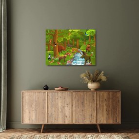 Gyermek kép állatokkal (üvegen) (70x50 cm)