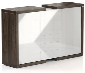 Lineart közepes szekrény 191,2 x 50 x 118 cm, bodza sötét / fehér