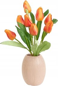 Virág Mesterséges Tulipán csokor x9db 45cm váza Tulipán fej bimbó