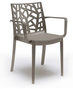 Trinity műanyag karfás kerti szék taupe