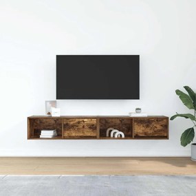 2 db füstös tölgy színű szerelt fa TV-szekrény 80x31x25,5 cm