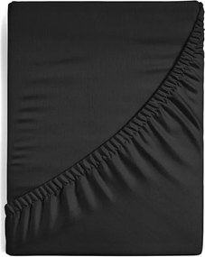 NOVA3 lepedő fekete 160x200 +30cm szatén pamut, gumis