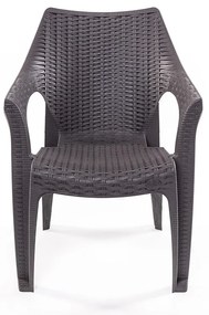 Tavira rattan hatású kerti szék Antracit-Bar N