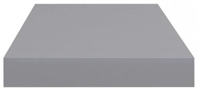 4 db szürke MDF lebegő fali polc 50 x 23 x 3,8 cm