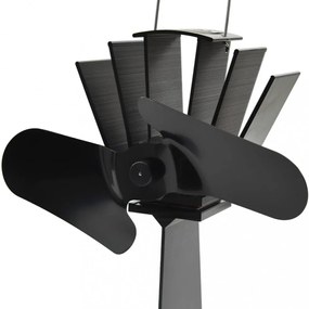 fekete hővel meghajtott kétlapátos kandalló ventilátor