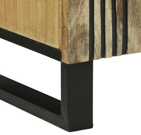 TV szekrény, 105x33.5x46 cm, natúr tömör mangófából és mérnöki fából.