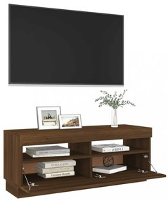 barna tölgyszínű TV-szekrény LED-világítással 100 x 35 x 40 cm