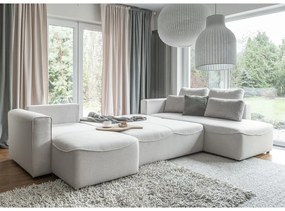 Krémszínű kinyitható sarokkanapé ("U" alakú) Homely Tommy – Miuform