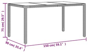 vidaXL5részes fekete polyrattan/akácfa kerti étkezőgarnitúra párnákkal