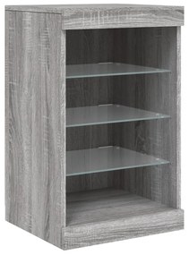 szürke sonoma színű tálalószekrény LED-ekkel 41 x 37 x 67 cm