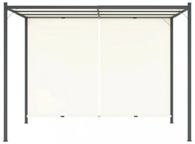 fehér-krémszínű acélpergola állítható tetővel 3 x 3 m