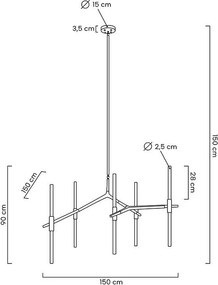 King Home CANDELABR MSE010100316 Függőlámpa 10x5W/G9 IP20