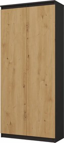 MIX RS-80 Bily gardróbszekrény, antracit-tölgy
