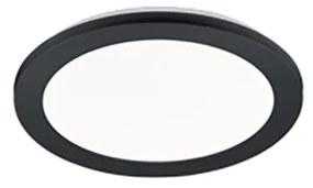 Mennyezeti lámpa kerek, fekete, 26 cm, LED 3 lépcsős, tompítható IP44 - Lope