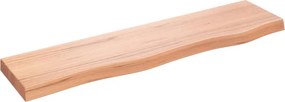 vidaXL világosbarna kezelt tömör tölgyfa fali polc 80x20x4 cm