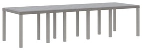 Kert Asztal Világosszürke 300x100x73 cm Poli Rattan