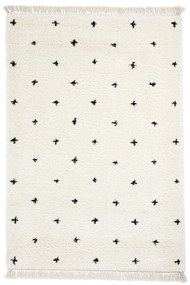 Boho Dots fehér-fekete szőnyeg, 120 x 170 cm - Think Rugs