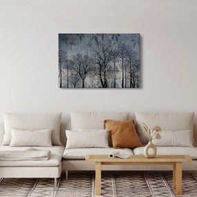 Kép - Fa sziluettek levelekkel (90x60 cm)