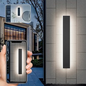 Hosszú fali lámpa villához Fekete vízálló Ip65 Kültéri 30cm