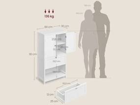 Fürdőszobai szekrény LAVORANO 110x60 cm, fehér