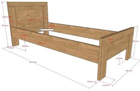 Natúr színű gyerekágy ágyrács nélkül 90x200 cm Sam – Vipack