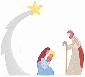 Betlehem Jelenet Meleg fehér 149 x32 x 127.5 cm Poliészter