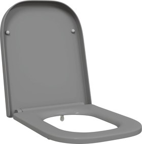 vidaXL WC ülőke Szürke 47,5 x 35 x 3,6 cm Duroplast