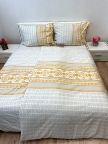 Pamut ágynemű Angelika Gold TiaHome - 1x Párna 90x70cm, 1x Paplan 140x220cm