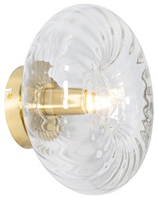 Art Deco fali lámpa arany színben üveggel - Ayesha