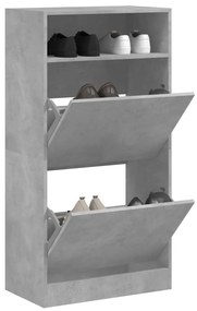 betonszürke szerelt fa cipőszekrény 60x34x116 cm