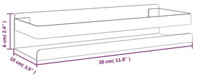 csiszolt 304 rozsdamentes acél matt fekete zuhanypolc 30x10x6cm