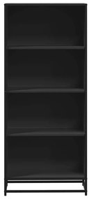 fekete szerelt fa könyvszekrény 60 x 35 x 139 cm