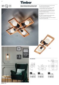 Redo 01-1663 - Fali lámpa TIMBER 1xE27/42W/230V