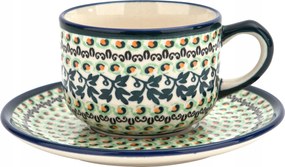 220 ml-es csésze csészealjjal Bolesławiec Dekor 1165A