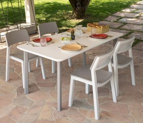 ITALIA DINING Műanyag asztal világos szürke