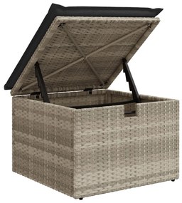 8 darabos kertibútor szett párnákkal, világosszürke, poli rattan