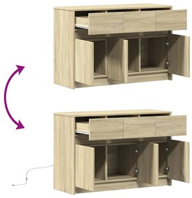 sonoma tölgy színű szerelt fa LED-es TV-szekrény 91x34x61 cm