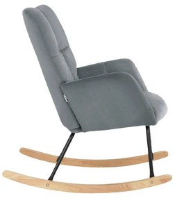 Szürke bársony hintafotel Elza – Støraa