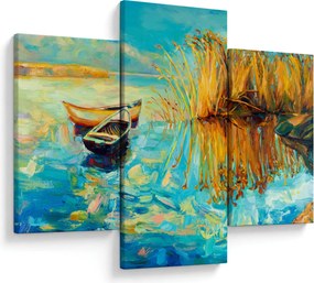 Kép - Tó csónakokkal (90x60 cm)