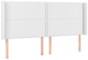 fehér műbőr LED-es fejtámla 183x16x118/128 cm