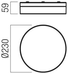 Redo 01-3735 - FRISBI LED mennyezeti lámpa 12W 230V 3000/4000K IP44 fekete