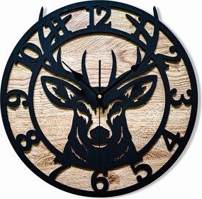 Nagy,modern Falióra,szarvas, Fa, CSENDES,NAPPALIBA,40 cm