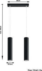 Fekete fém függőlámpa Castro – Sollux